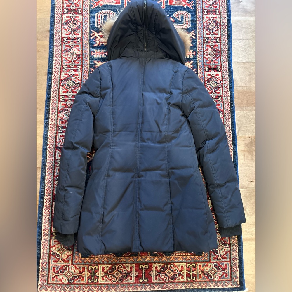 RUDSAK Atelier Noir Navy Blue Puffer Coat with Fur Trim - Picture 2 of 14